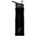 Ecovessel Eco Vessel 734155 24 oz Summit Insulated Water Bottle with Straw; Black 734155